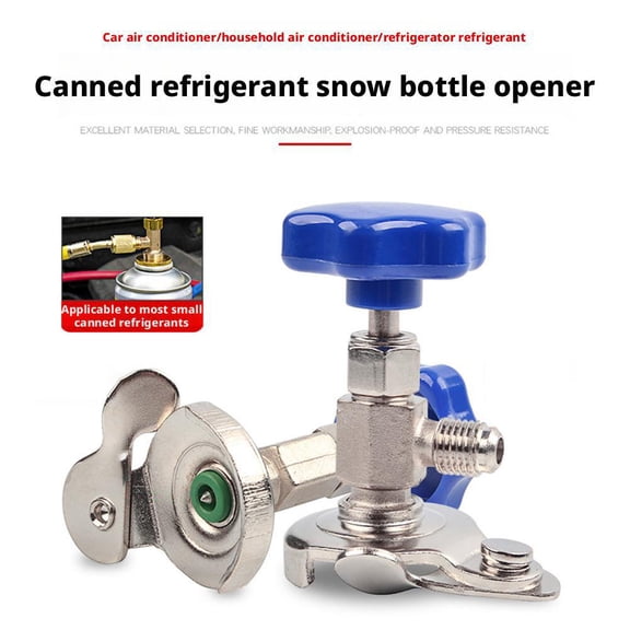 QHUDLV Freon r134a Valve Opener Universal R22 R600 R12 R410a Tap On The Bottle Car