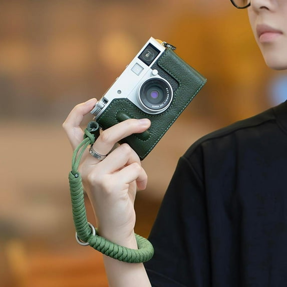 QHUDLV for Fuji X Half Leather Protective Cover, for X-Half Camera Bag Handle Leather Case Base Wrist Strap Shoulder Strap,Retro * Leather Camera Protective