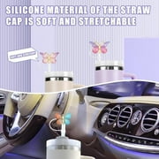 QHUDLV GHRYTY Flower Straw Covers for Cup,6pcs Silicone Straw Toppers,Rose Flower Straw Cover Dust Proof Plugs Protector,Cute Star Straw Tips Drinking Dust for 30&40 Oz Tumblers Accessories