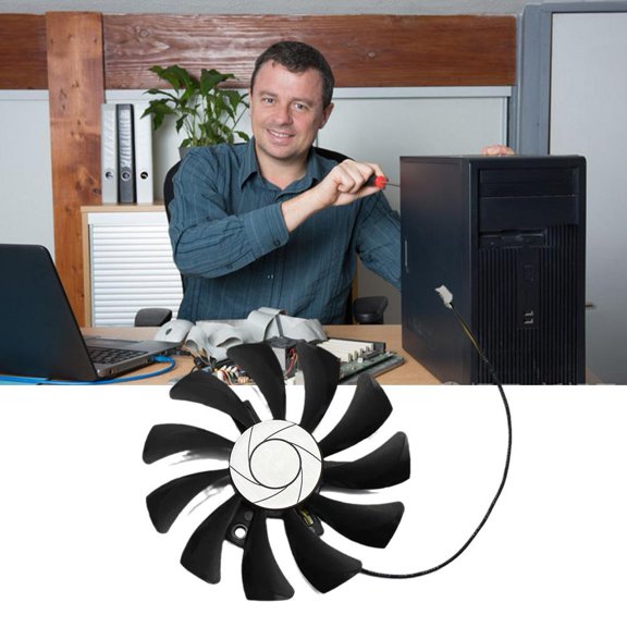 QHUDLV GPU Cooling Fan,For GTX 1050 Ti,Replacement TwoPin Connector