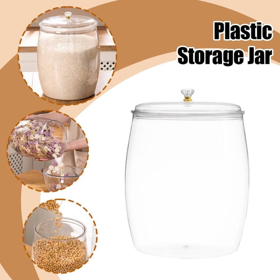 QHUDLV Gallon Plastic jars, Cookie Jar & Candy Jar with Lid, Large Food Storage jar L4