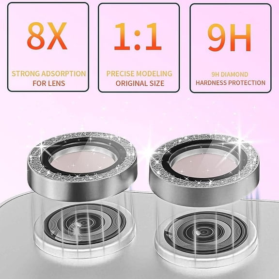 QHUDLV Glitter Metal Glass Camera Lens Protector,For Galaxy Z Flip5