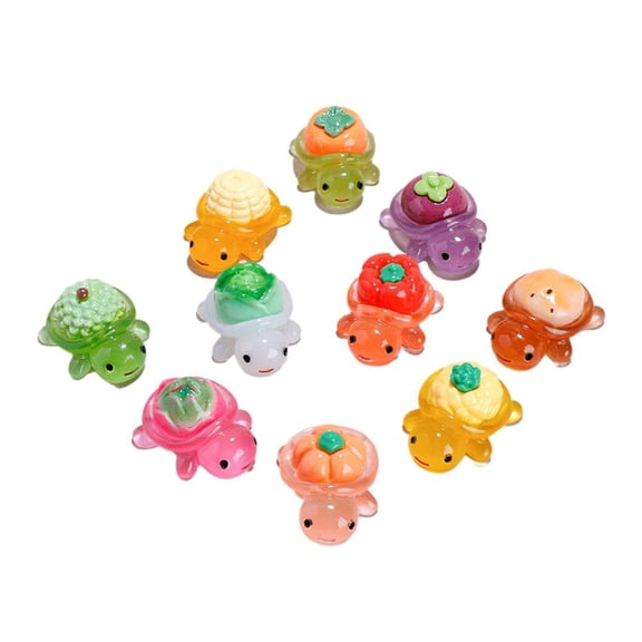 QHUDLV Glow-in dark Resin Toy Cute Turtle Glow Doll For Desktop/car Mini Decoration Toy For Display Accessories Toys,Turtle Fairy figurines figurines Miniature plast turtle Landscape Decorations Toys