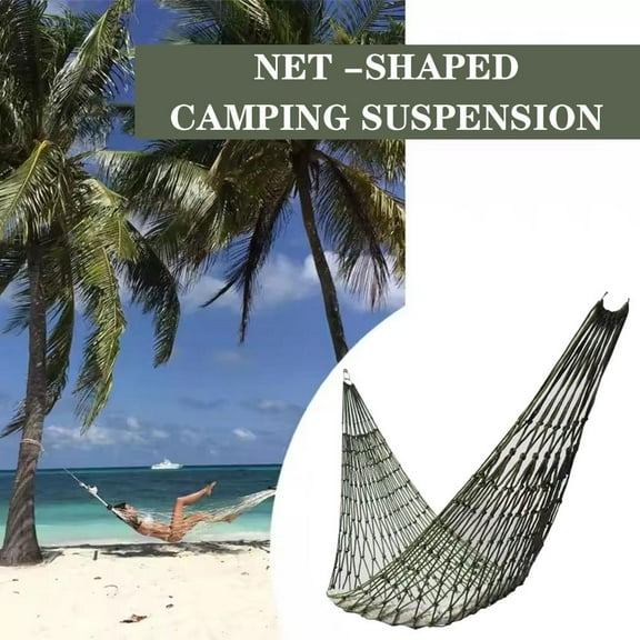 QHUDLV Green Portable Outdoor Sport Outdoor Camping Mesh Net For Garden Beach Travel Hanging Yard Bed Garden Swing nylon net bed outside woven woven weatherproof tree For weatherproof bed net outside
