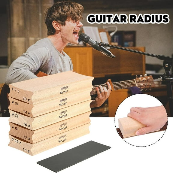 QHUDLV Guitar Radius Two-Way Fingerboard Sanding Block For Sanding Frets And Leveling 7.25&15 12&16 10&14 Fingerboards 9.5&20