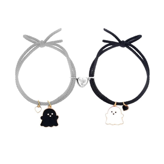 QHUDLV Halloween Ghost Bracelet – Cartoon Pendant – Braided Jewelry Gift
