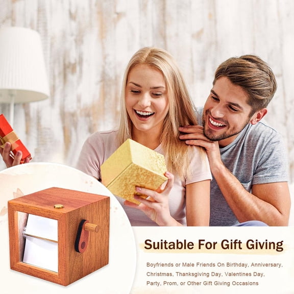 QHUDLV Hand Crank Photo Album, DIY Photo Flip Box Blank, Mini Photos Album DIY Picture Flip Book Frame, 8 Photos Flipbook Frame Animation Machine Mechanical Hand-cranked with Light