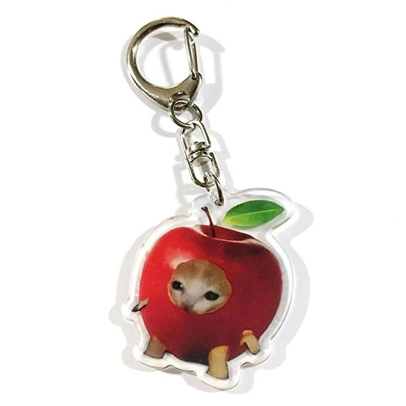 QHUDLV ZHOSXRC Cat Keychain,Cute Cat Meme Keychains,Portable Happy Funny Cat Keychain,Food Cat Head Bag Pendant Keyring for Bag