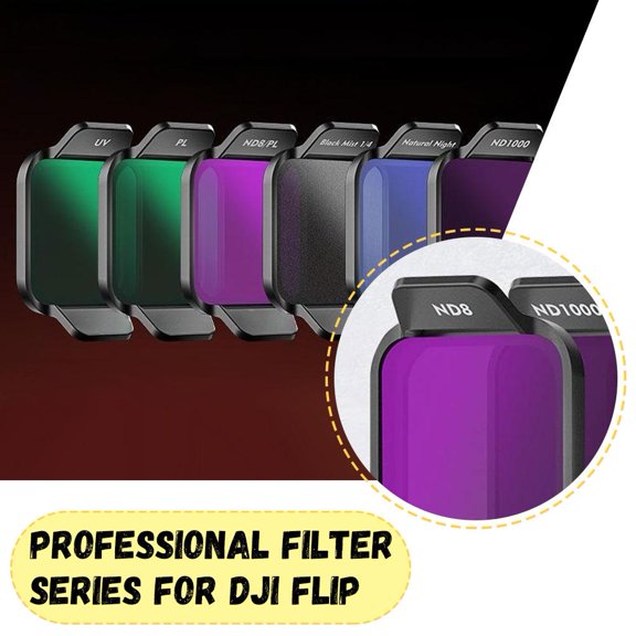QHUDLV High-end Nd Filter Kit for Flip Drones Nd8 Nd16 Nd32 Nd64 Nd128 Pl Filters,for Light Reduction,enhanced Colors