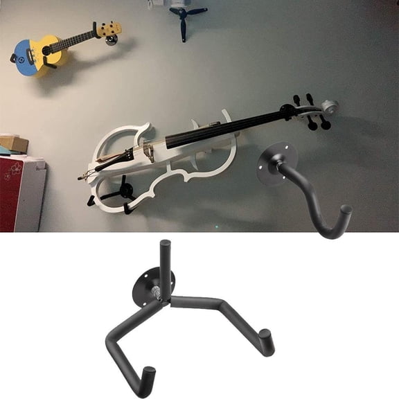 QHUDLV Horizontal Metal Guitar Wall Mount Hanger Stand For Acoustic Guitar Bass Mandolins Support Display Violins C6o3 Slat
