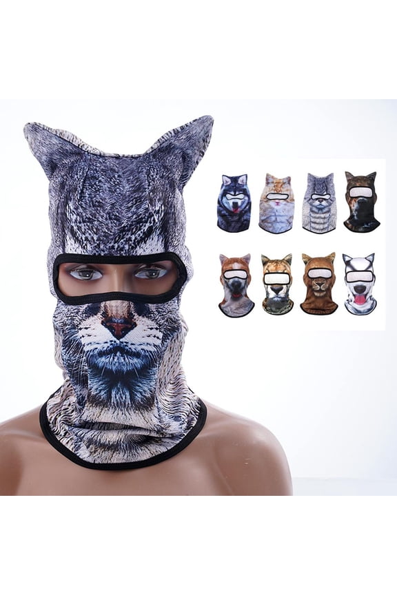 Ice Silk Balaclava Sheisty Face Mask Halloween Dog Balaclava Cover Riding Face Realistic Mask for Skiing Animal