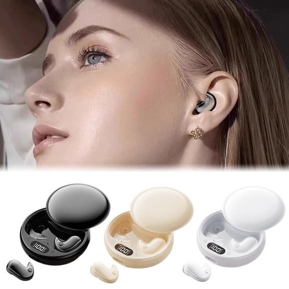 QHUDLV In-Ear Bluetooth Headphones Earbuds W Noise Cancelling Comfort Secure And Voice Assistant In Fit Ear Built-in