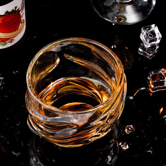 QHUDLV Japanese Crystal Whisky Glass, 320ml Whiskey Tasting Glasses Heavy Crystal Bar Glassware for Bourbon Rum Gin Water Cocktail, Gifts for Men