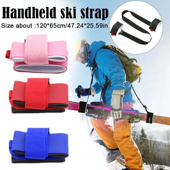 QHUDLV KWJNH Ski Carrier Strap - Ice Skates Shoulder Sling Carrier for Snowboard Pole and Boot Adjustable Cushioned Shoulder Back Band Winter Gear Downhill Skiing Equipment Accessories
