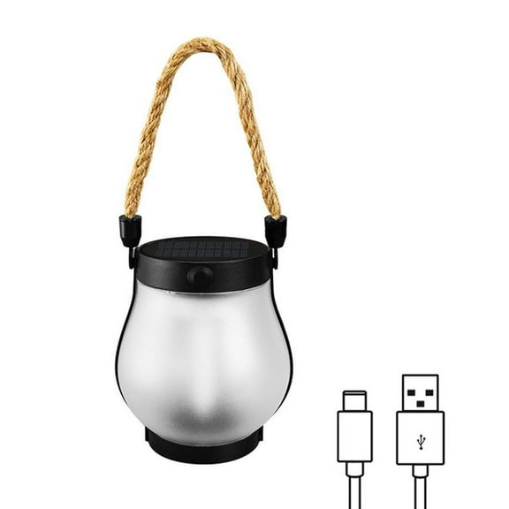 QHUDLV Kaliqo Solar Lantern Outdoor Lights Waterproof, Dancing Flame Solar Lantern Outdoor Lights, Kaligo Rope Hanging Flame Lanterns for Garden Yard Decorations, Dual Charging Modes
