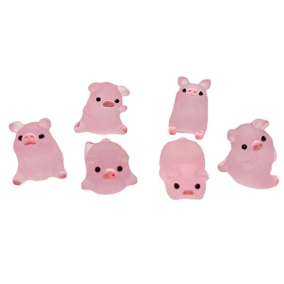 QHUDLV Kawaii Resin Pig Miniature,Terrarium Figurine,Cute Home Decor