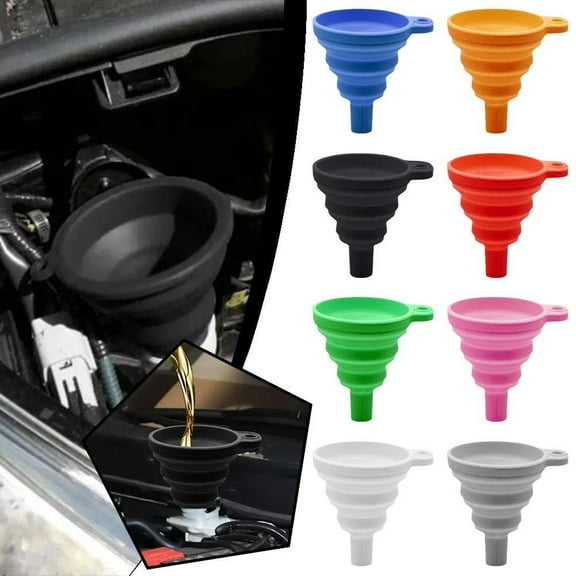 QHUDLV Kitchen Funnel Set,4 Silicone Collapsible Funnels,Liquid and Powder Transfer