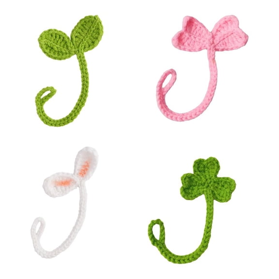QHUDLV Knitted Leaf Sprout, Crochet Accessory, DIY Bookmark, Cute