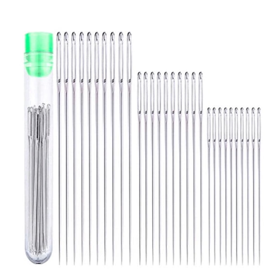 QHUDLV Large Eye Sewing Needles, Big Stitching Needle Set