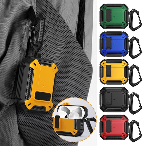 QHUDLV Lock Case for AirPods 4 Cover Shock-Proof Protective Silicone Case with Keychain forApple Airpods 4th Generation