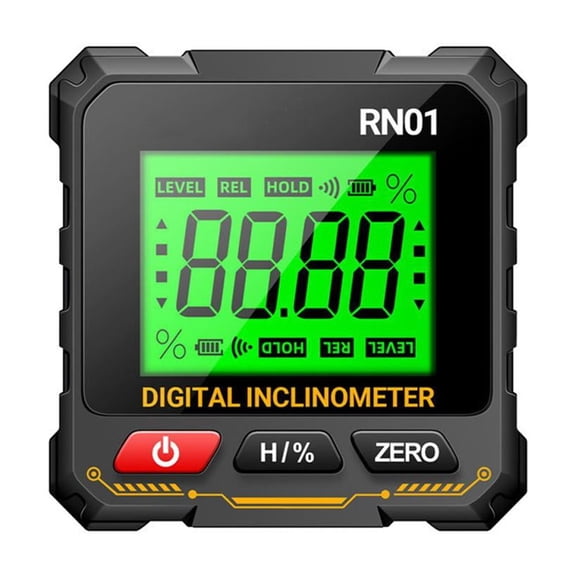 QHUDLV Magnetic Digital Angle Finder, 4-Side Strong Magnetic Digital Level, Rechargeable Angle Gauge for Construction and Woodworking