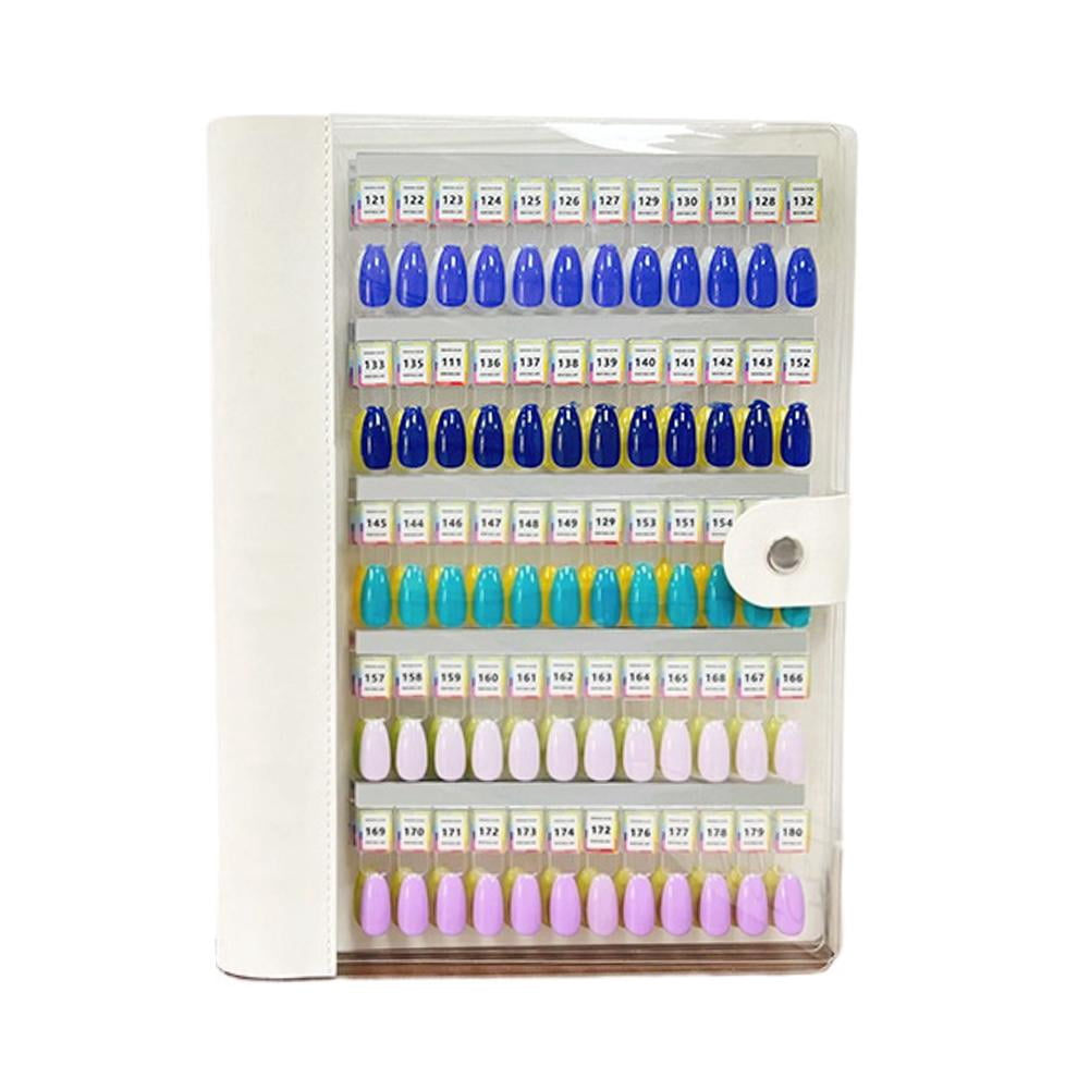 QHUDLV Magnetic Nail Swatches Book, 120/180/240 Color Display Book with Tips, Nail Art Sample Storage Organizer for Manicurist Salon Use