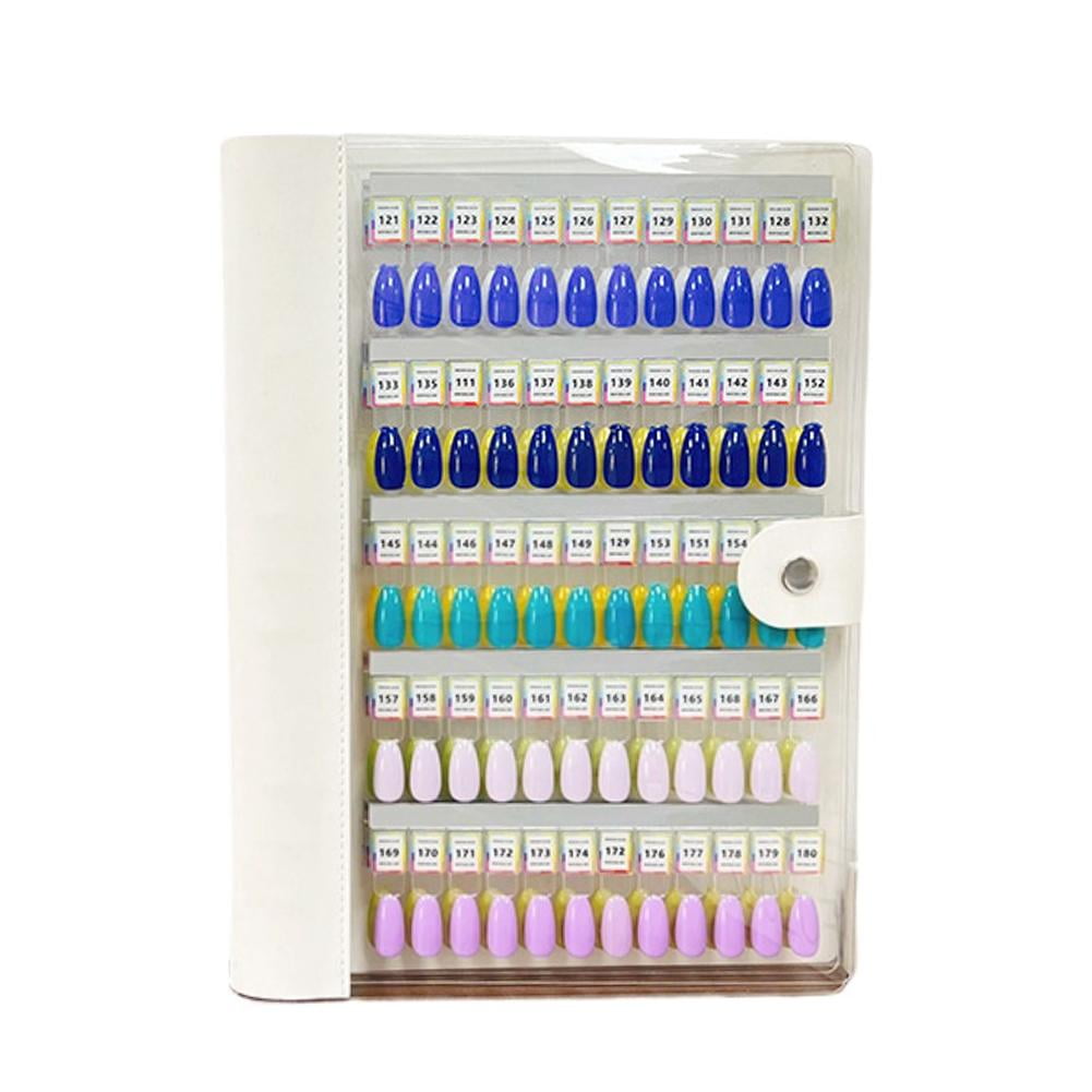 QHUDLV Magnetic Nail Swatches Book, 120/180/240 Color Display Book with Tips, Nail Art Sample Storage Organizer for Manicurist Salon Use