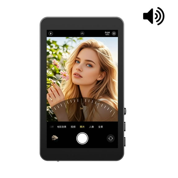 QHUDLV Magnetic Phone Vlog Selfie Monitor Screen, 1080P Wireless Recording, Bluetooth Remote, Rear Camera Monitor for Vlogging