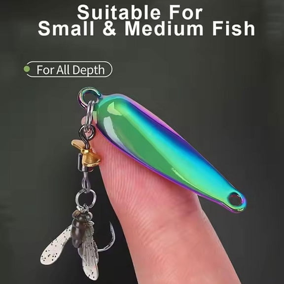 QHUDLV Metal Propeller Fishing Lure for Catching Fish, Fly Propellers Metals Sequins Bait for Catching Fish, Fishhook Good Toughness and Piercing, 3D Bionic Bait with Floating Rotating Tail