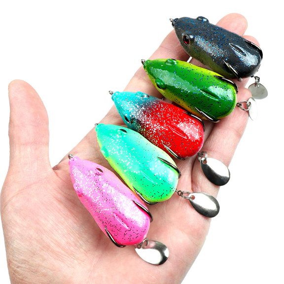 QHUDLV Micro Frog Top Water Soft Fishing Lure Bait Floating Swimbait 12g55cm
