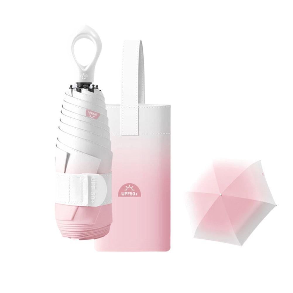 QHUDLV Mini Capsule Umbrella, 6 Bone Gradient Sun Protection, Compact ...