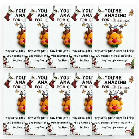 QHUDLV Mini Christmas Greeting Cards Set,Cute 3D Holiday Note Cards,Gift Tag Card Pack