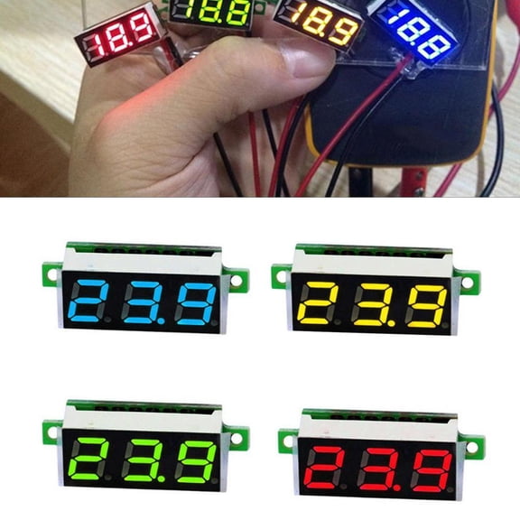 QHUDLV Mini LED Digital Voltmeter,0.28" 30V Tester,Accurate Voltage Display