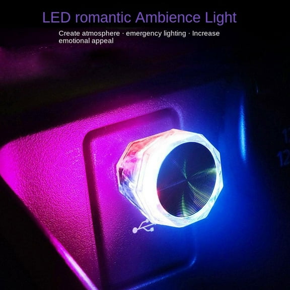 QHUDLV Mini LED USB Interior Lights,Neon Atmosphere Lamp,Blue White Glow