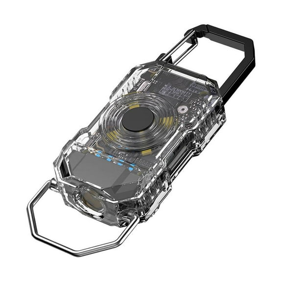 QHUDLV Mini Pocket Flashlight, ABS, 600 Lumens, 800mAh, Clip-On with Red/Blue Warning Lights, 3.51×1.17 in