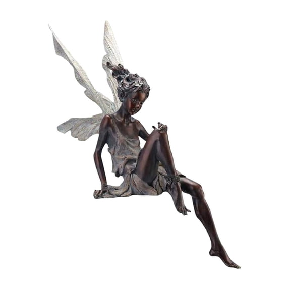 QHUDLV Miniature Sitting Fairy Elf Statue,Garden Yard Craft,Home Landscaping Decoration