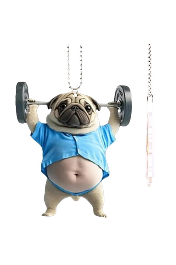 New Creative Cute Pug Acrylic Car Pendant 6 Styles Available