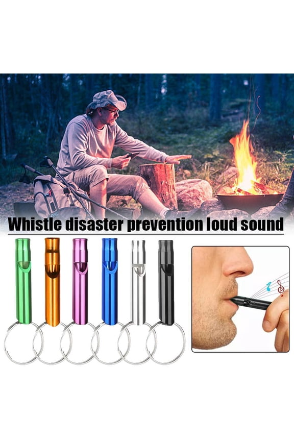 New Outdoor Metal Multifunction Whistle Pendant With Keychain Keyring For Outdoor Mini Gifts Size Emergency Whistles