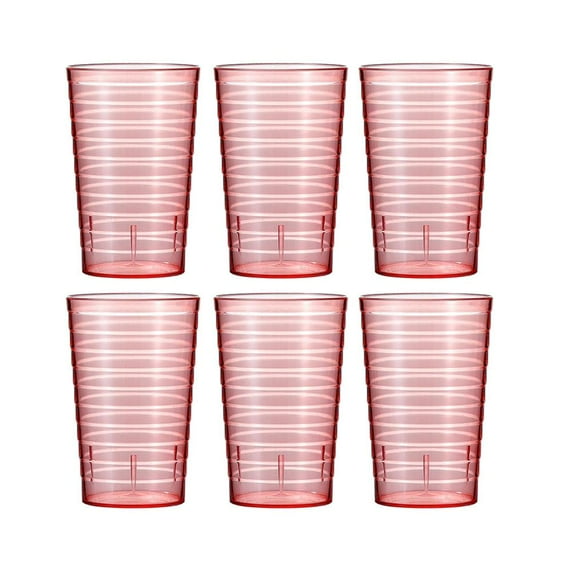 QHUDLV Plastic Juice Cups Set Colorful Drinkware for Beverage Cocktail Beer Bar Restaurant Unbreakable Dishwasher Safe Tumblers Glasses for Home Party Commercial Use