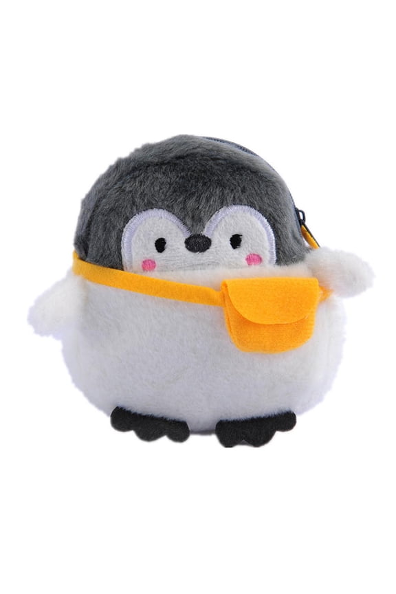Plush Penguin Data Cable Wallet  Cute Mini Coin Purse