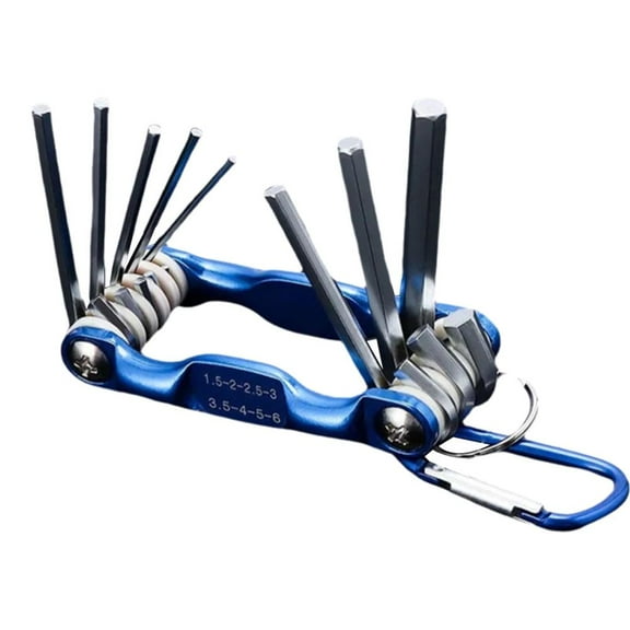 QHUDLV Portable Folding Hex Key Wrench Metric Multi-Tool,Hex Key Set, Allen Wrenches Sets, Metric Allen Wrenches Set, Chamfered Ends, Steel, Corrosion-Resistant Black Oxide Coating