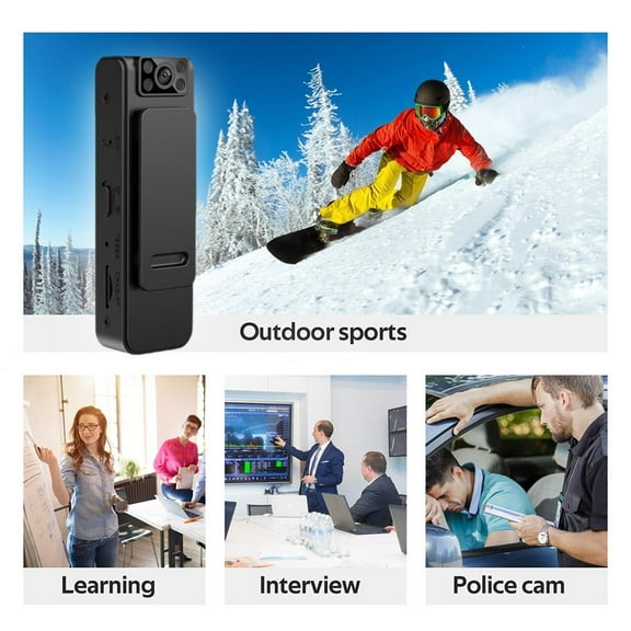 QHUDLV Portable HD Camcorder,Mini Body Camera,Clip On Video DVR