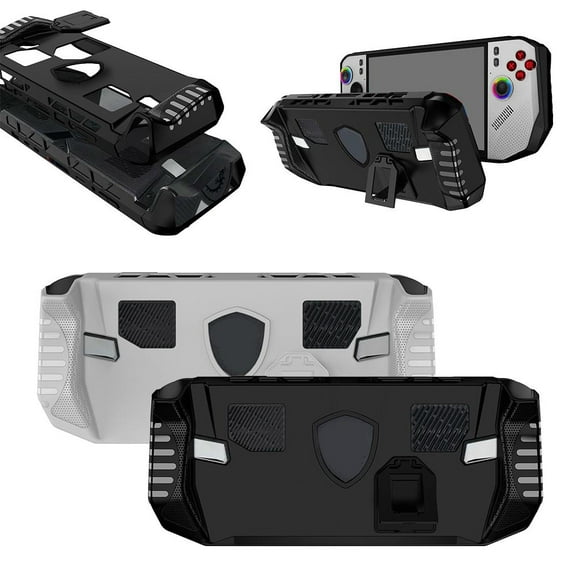 QHUDLV Protective Case Cover for MSI Claw 8 AI A2VM Handheld Game Console, Slim Soft TPU Protective Skin Case with Kickstand for New MSI Claw 8 AI