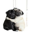 thumbnail image 1 of QHUDLV Pug Keychains, Lucky Piggy Car Ornament, Pug Acrylic Car Pendant for Home Backpack Holiday Decor, Car Mirror Ornament, 1 of 5