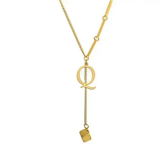 Clerance! Q Letter Necklace 26 Letter Simple Necklace Women'S Versatile Niche Design Clavicle Chain Korean Version Of Cold Style
