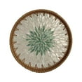 thumbnail image 1 of QHUDLV RJSQAQE Round Rattan Serving Tray with Mother of Pearl Inlay,Hand Woven Decorative Eating Tray with Wood Base,Decorative Wicker Baskets Woven Serving Tray for Coffee Table, 1 of 9