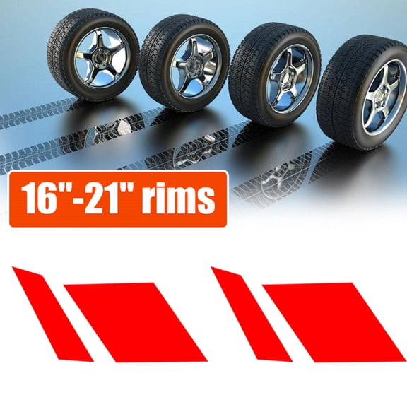 QHUDLV Reflective Car Wheel Rim Stickers,Red Vinyl Decals for 1621 Inch Wheels,Pack of 6