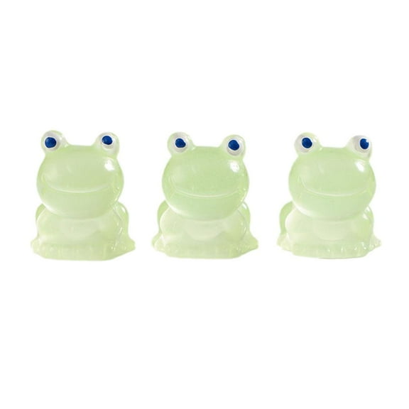 QHUDLV Resin Mini Frog Figurines, Green Microature Frog Collectibles