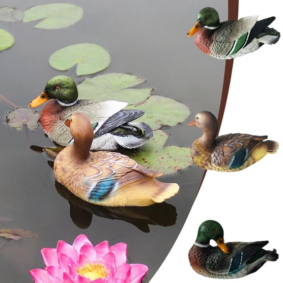 QHUDLV Resin Statue Mandarin Duck Courtyard Pond Floating Swan Animal Ornaments Simulation Not Easy Decorations Fade To