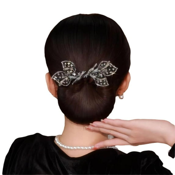 QHUDLV PandaXun Flower Hair Clip,Lazy Hair Curler Deft Bun Maker,Whale Tail Rhinestone Flower Hair Clip, Hairpin for Long Thick Hair,Elegant Hair Clip for Women